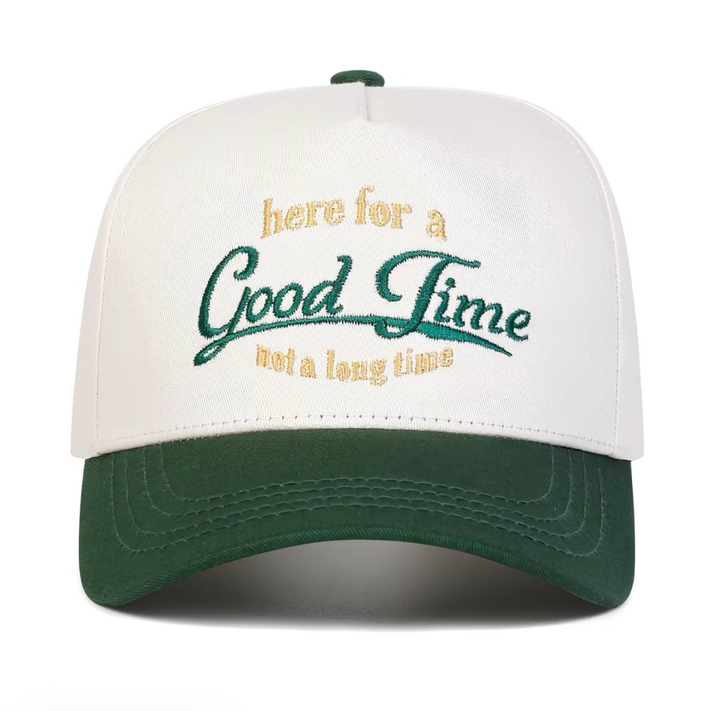 Green and White hat